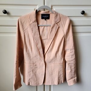 Lafayette 148 New York Linen Blend Blazer Peach Size 4